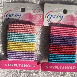 20 Goody Ouchless Stay Put Ponytailer Hair Bands No Metal Elastics Pastel Colors